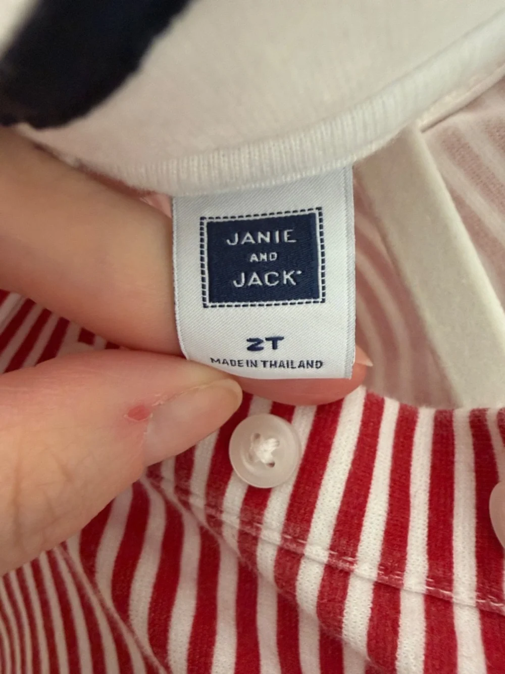 2T Summer Dress Bundle 2pc Janie & Jack Red White Blue Toddler Girl - Picture 3 of 6